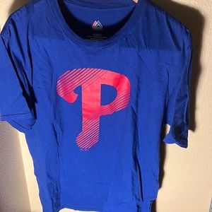MLB Majestic Men’s Phillies P Tee Color Blue Size XL